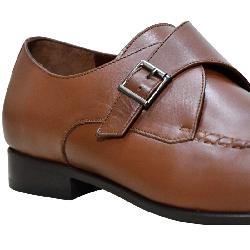 Galvare Classico – Chaussure Monk à Boucle en Cuir (Noir & Marron)