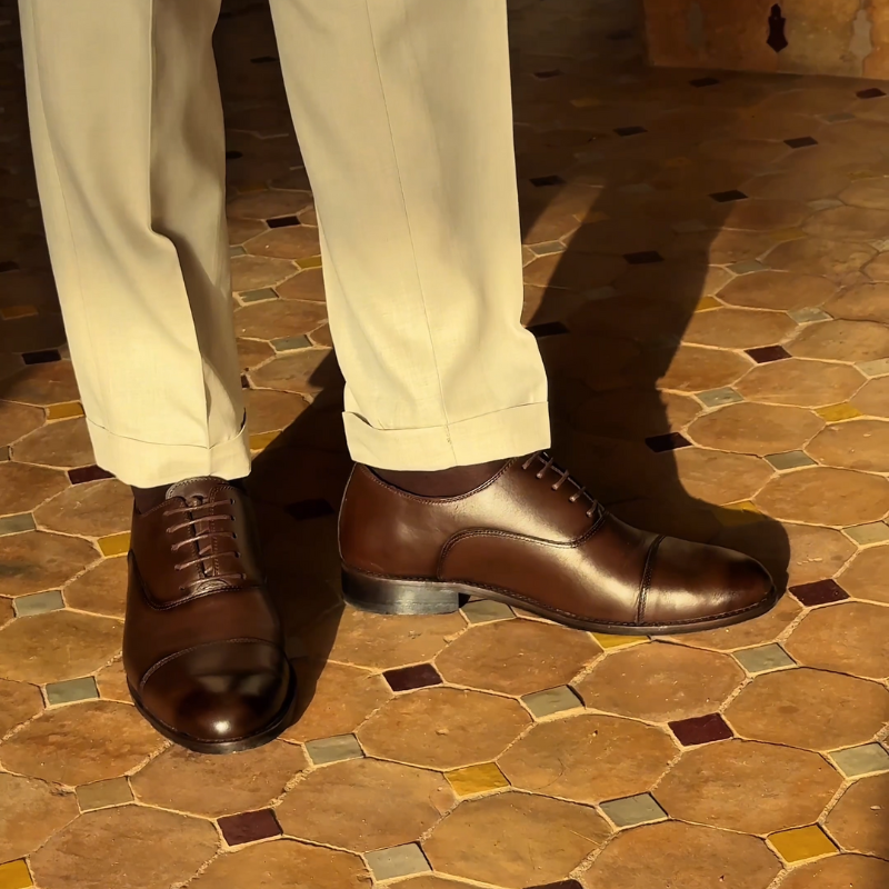 Galvare Classico – Chaussure classic Oxfords en Cuir (Noir & Marron)