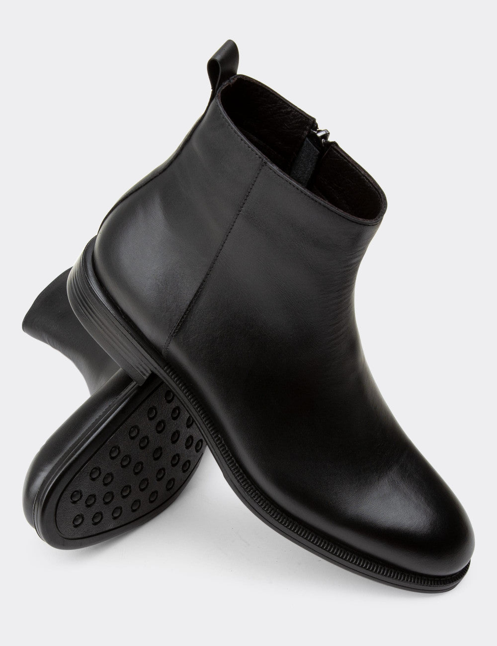 Galvare Bordeaux – Bottes en Cuir Véritable à Fermeture Éclai
