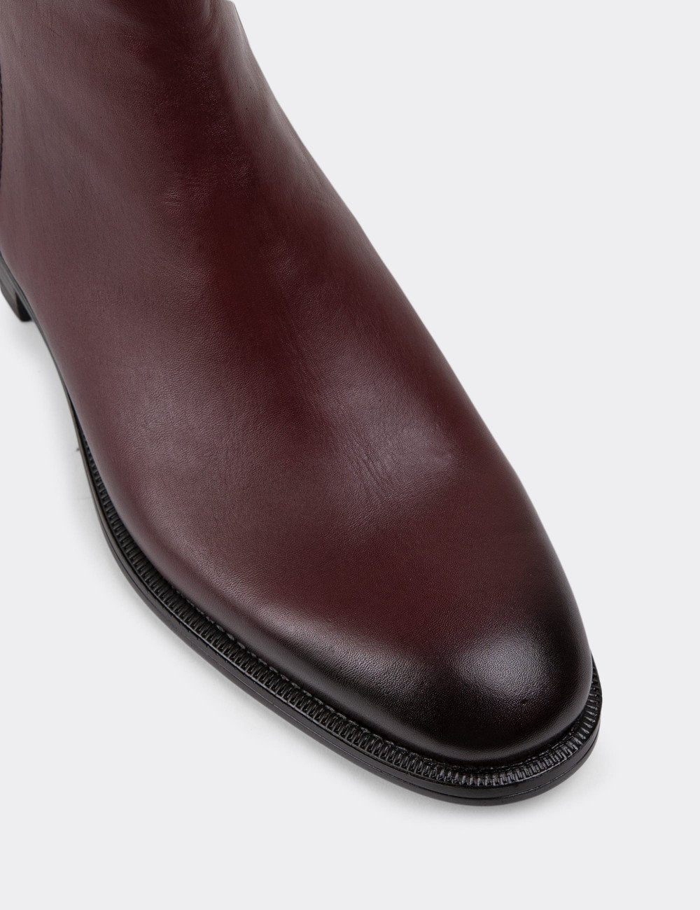 Galvare Bordeaux – Bottes en Cuir Véritable à Fermeture Éclai