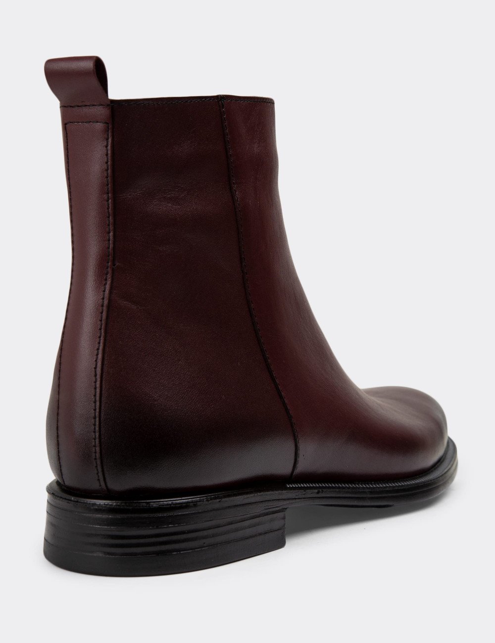 Galvare Bordeaux – Bottes en Cuir Véritable à Fermeture Éclai