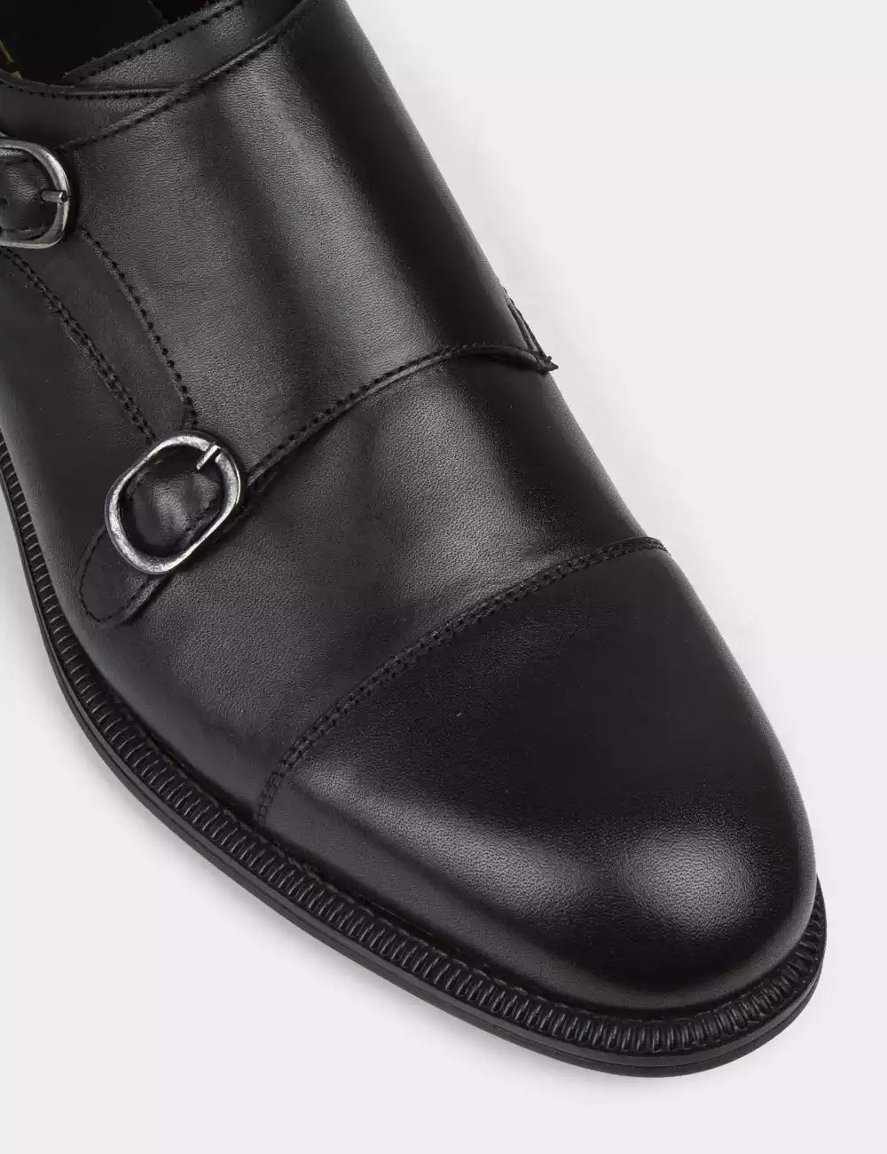 Galvare Monk Classique – Chaussures Double Boucle en Cuir Véritable (Noir, Marron, Bleu Marine)