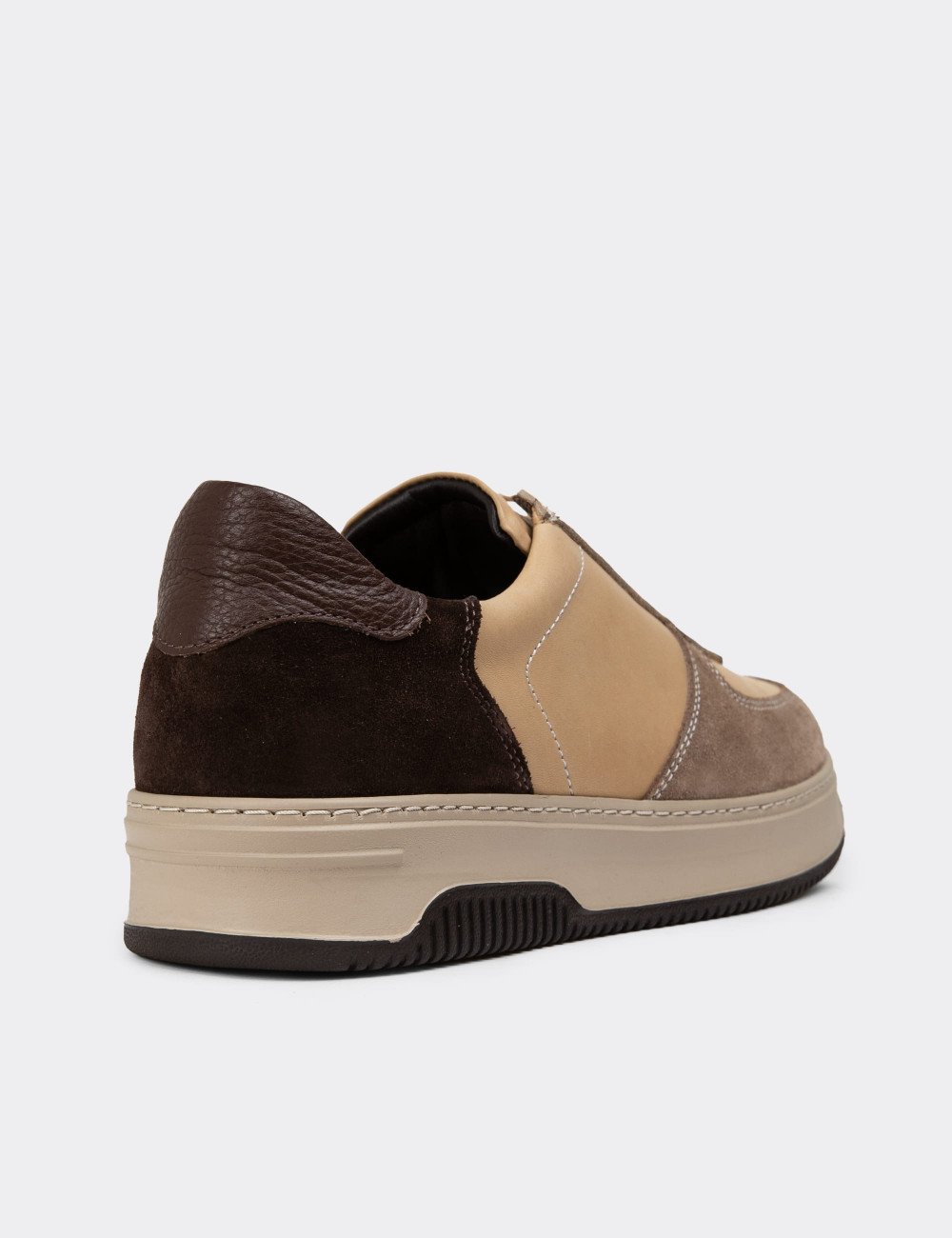 Galvare Sneakers – Baskets Homme en Cuir Véritable (Couleur Vison)