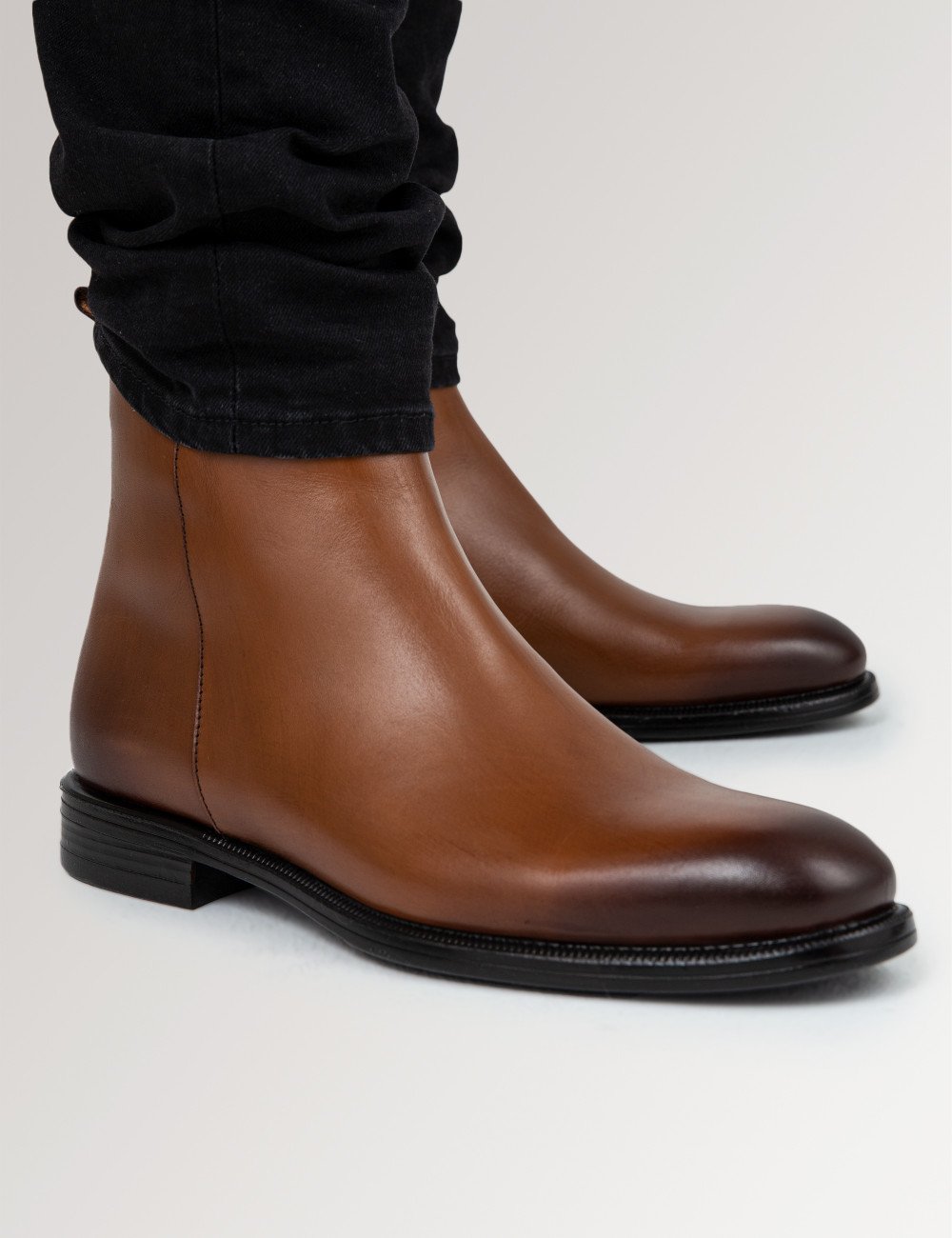 Galvare Bordeaux – Bottes en Cuir Véritable à Fermeture Éclai
