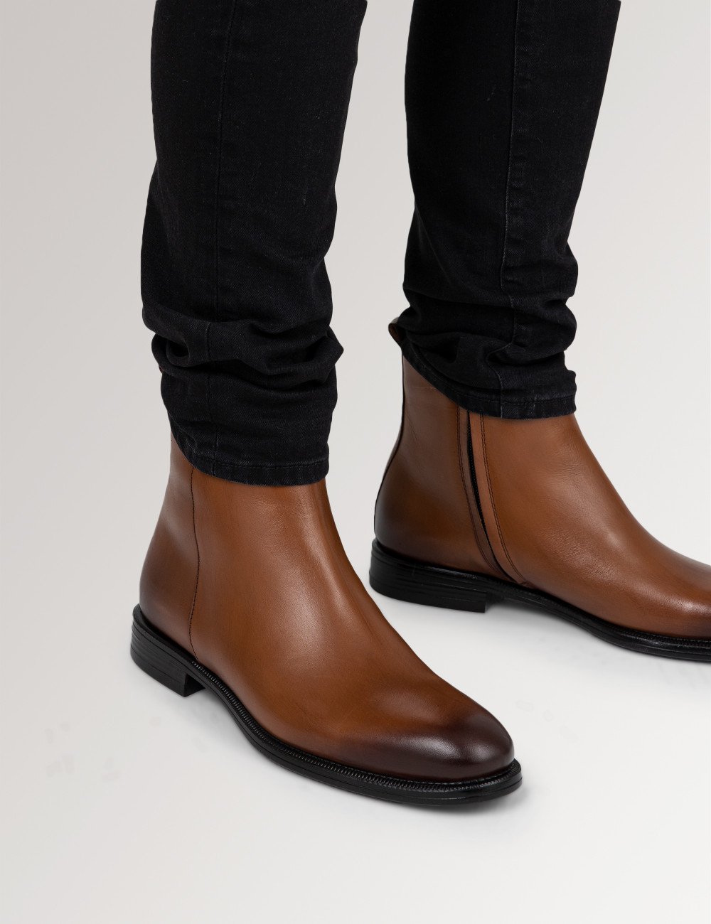 Galvare Bordeaux – Bottes en Cuir Véritable à Fermeture Éclai