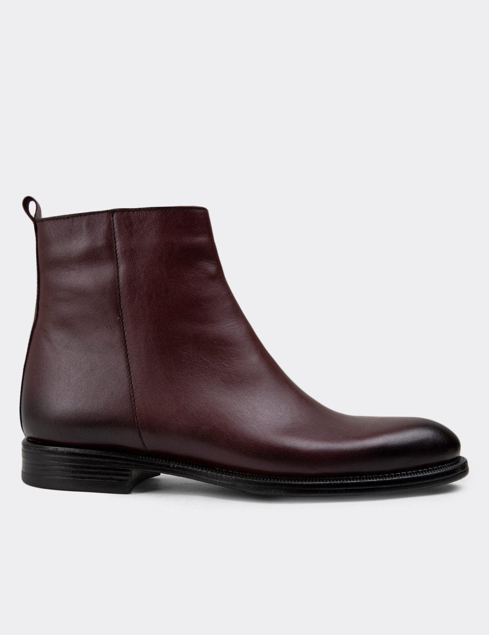 Galvare Bordeaux – Bottes en Cuir Véritable à Fermeture Éclai