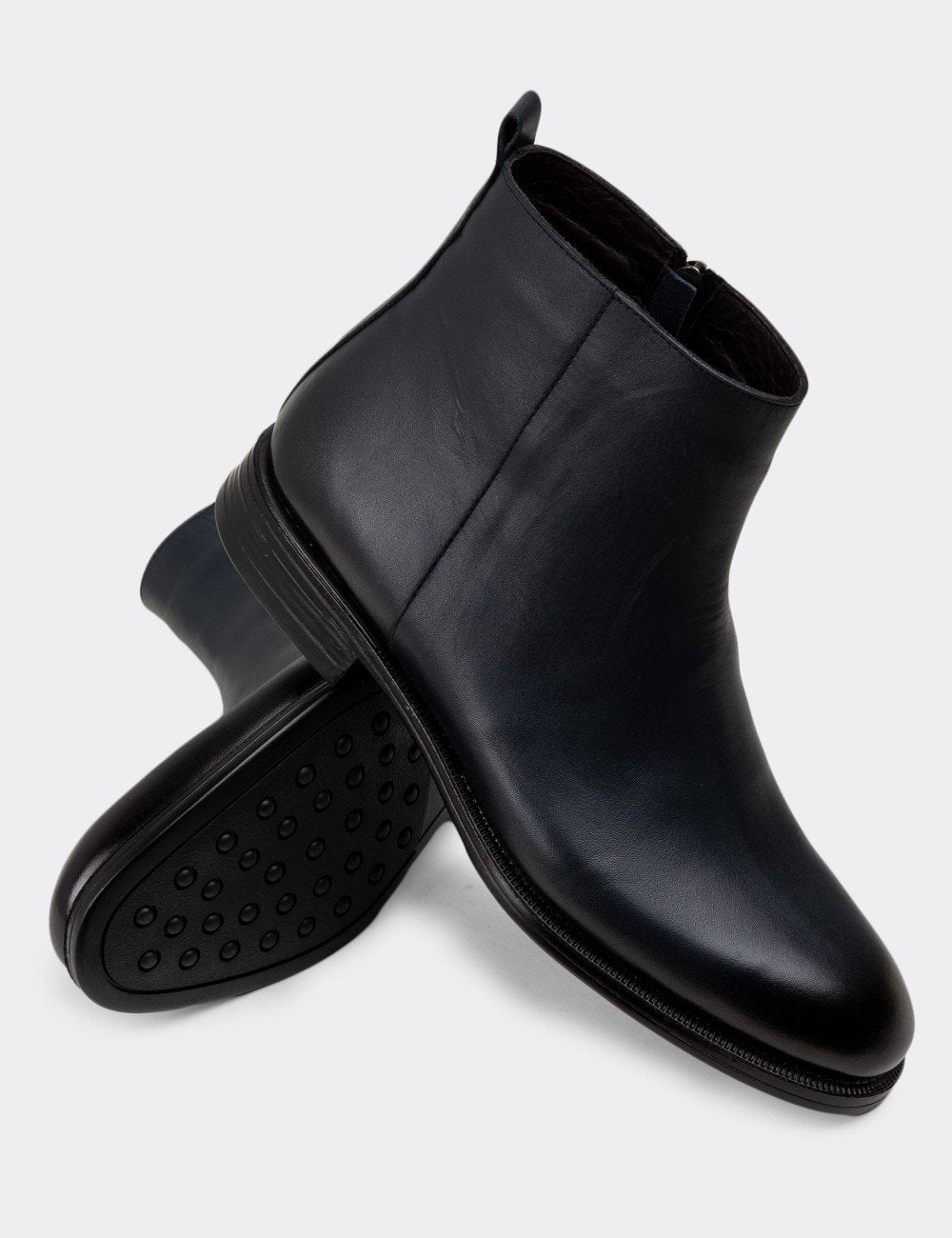 Galvare Bordeaux – Bottes en Cuir Véritable à Fermeture Éclai