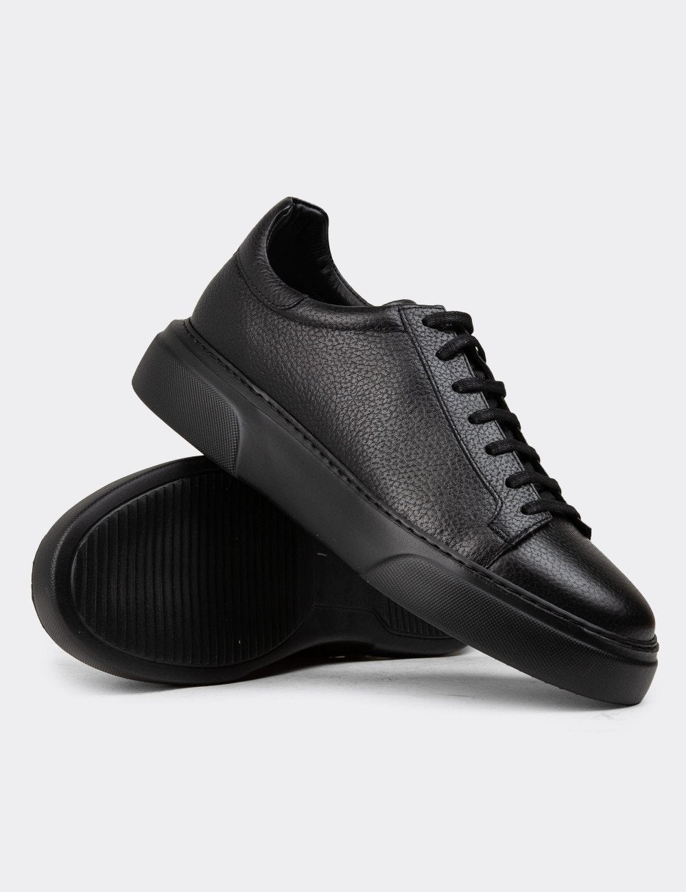 Galvare Sneakers – Baskets en Cuir Véritable Homme (Noir & Marron)