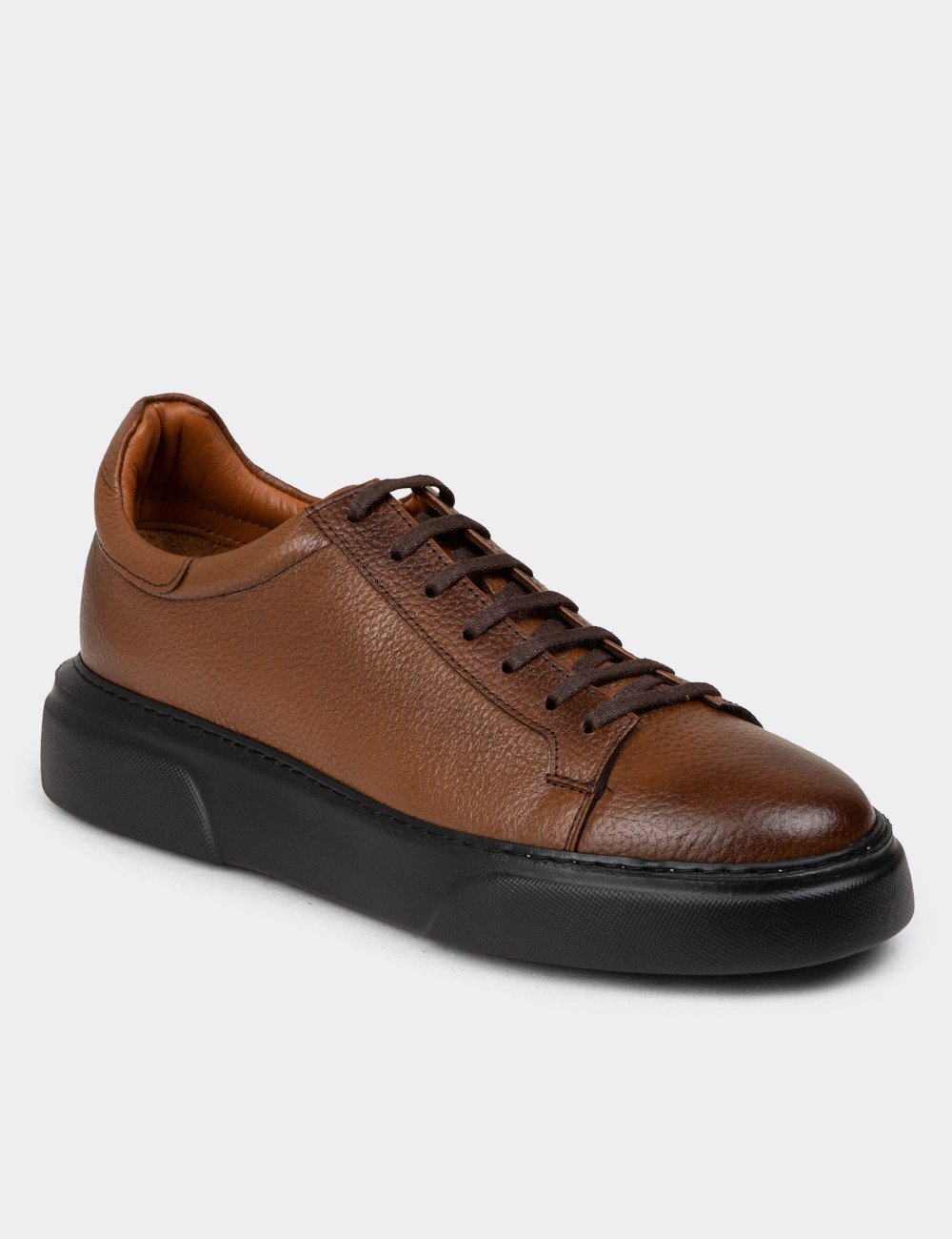 Galvare Sneakers – Baskets en Cuir Véritable Homme (Noir & Marron)