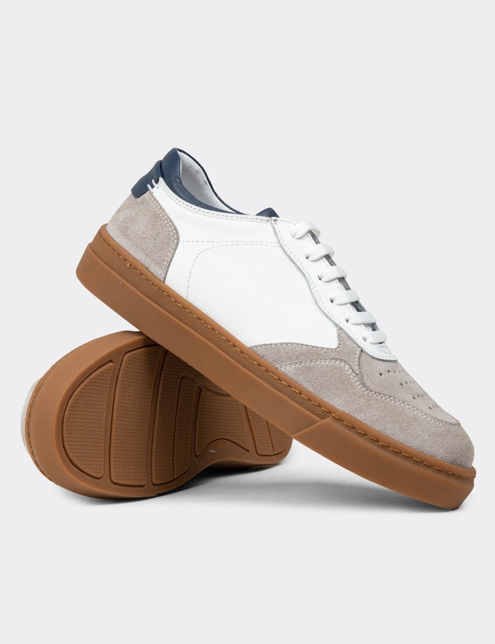 Baskets Homme en Cuir Véritable Blanc – Galvare