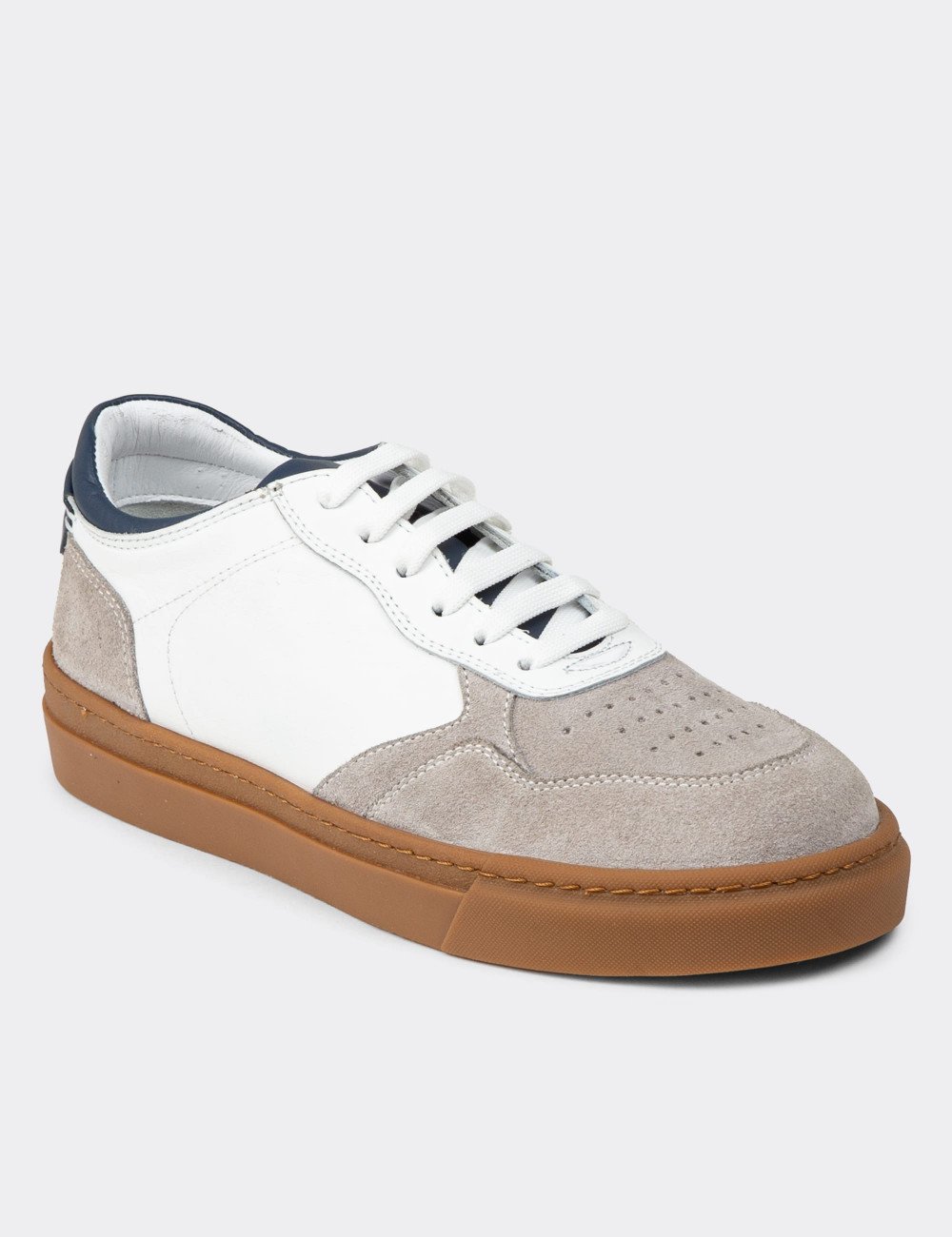 Baskets Homme en Cuir Véritable Blanc – Galvare