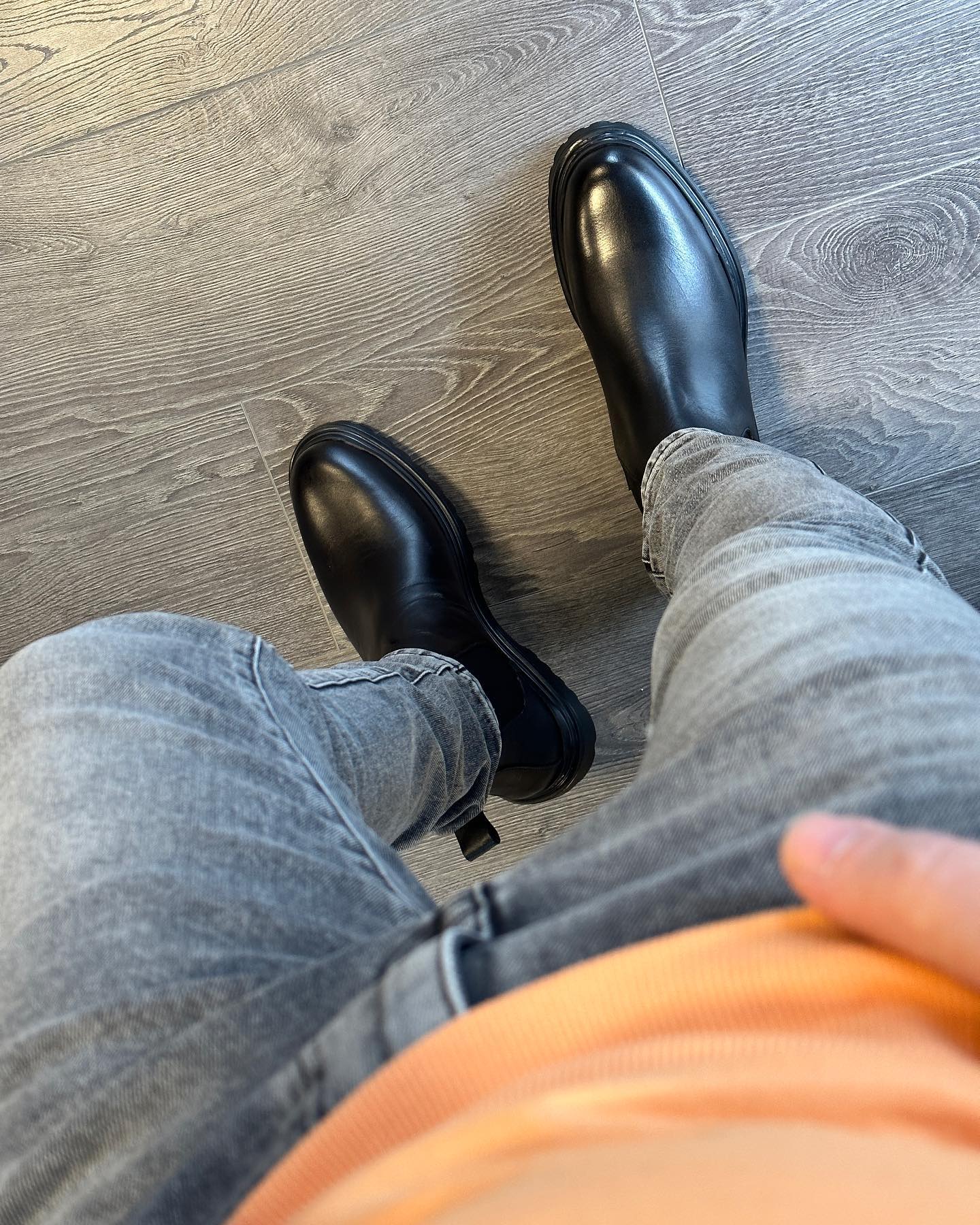 Galvare Bottes Chelsea pour homme en cuir noir véritable