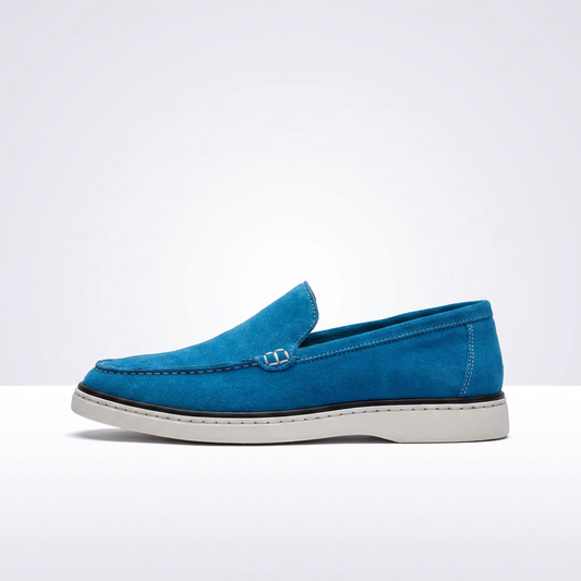 Loafer Riviera Bleu – Fabriqué à la main au Maroc