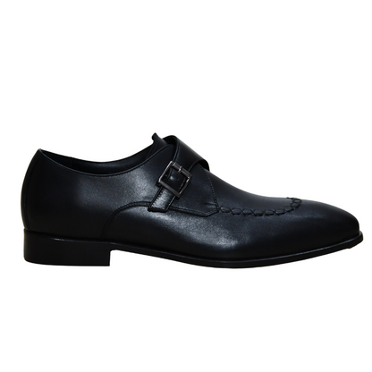 Galvare Classico – Chaussure Monk à Boucle en Cuir (Noir & Marron)