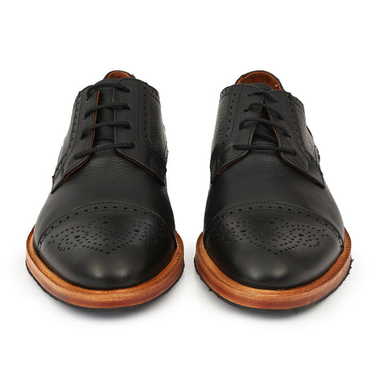 COSME SHOE – Derby Brogue en Cuir Naturel – Marron ou Noir