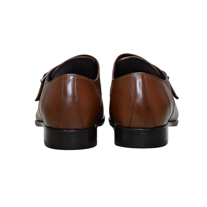 Galvare Classico – Chaussure Monk à Boucle en Cuir (Noir & Marron)