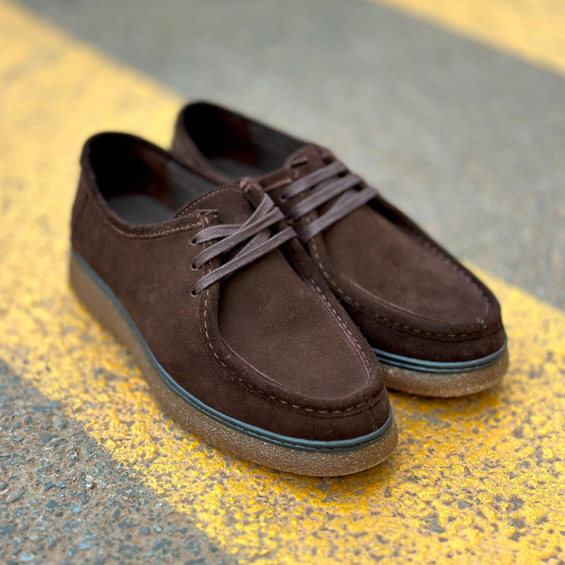 CASA SHOE – Mocassin Moderne en Daim –  Marron