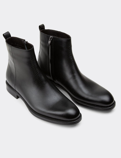Galvare Bordeaux – Bottes en Cuir Véritable à Fermeture Éclai