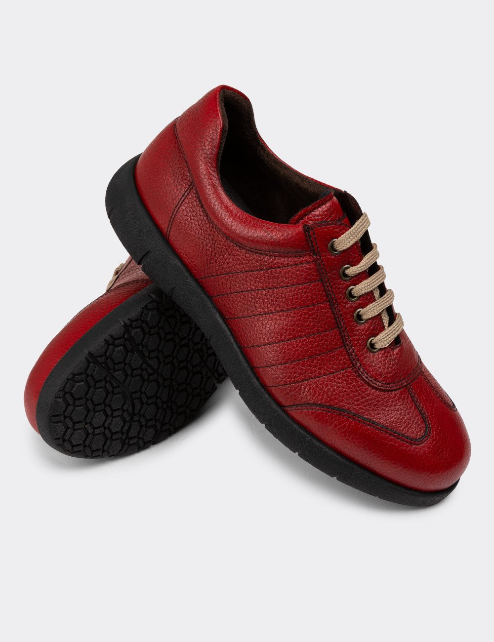 Galvare Floater – Chaussures Casual en Cuir Véritable (Noir, Gris, Rouge, Marron)