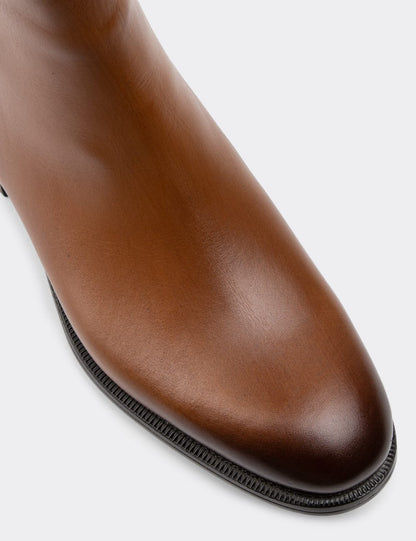 Galvare Bordeaux – Bottes en Cuir Véritable à Fermeture Éclai