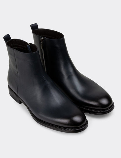 Galvare Bordeaux – Bottes en Cuir Véritable à Fermeture Éclai