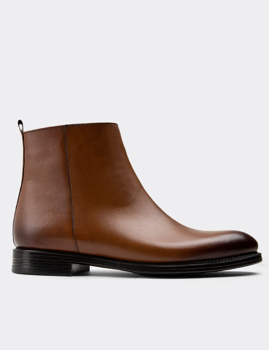 Galvare Bordeaux – Bottes en Cuir Véritable à Fermeture Éclai