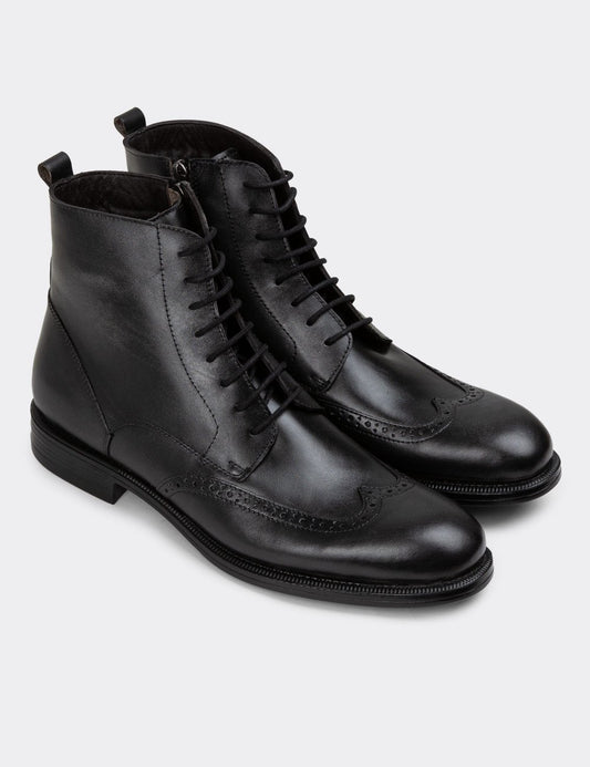Bottes Galvare en Cuir Naturel avec Fermeture Éclair – Hiver Élégant