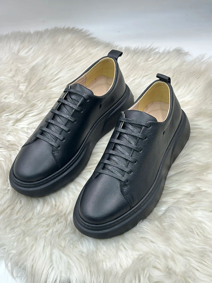 Galvare Street  Sneakers – en Cuir Véritable Homme (Noir & Marron)