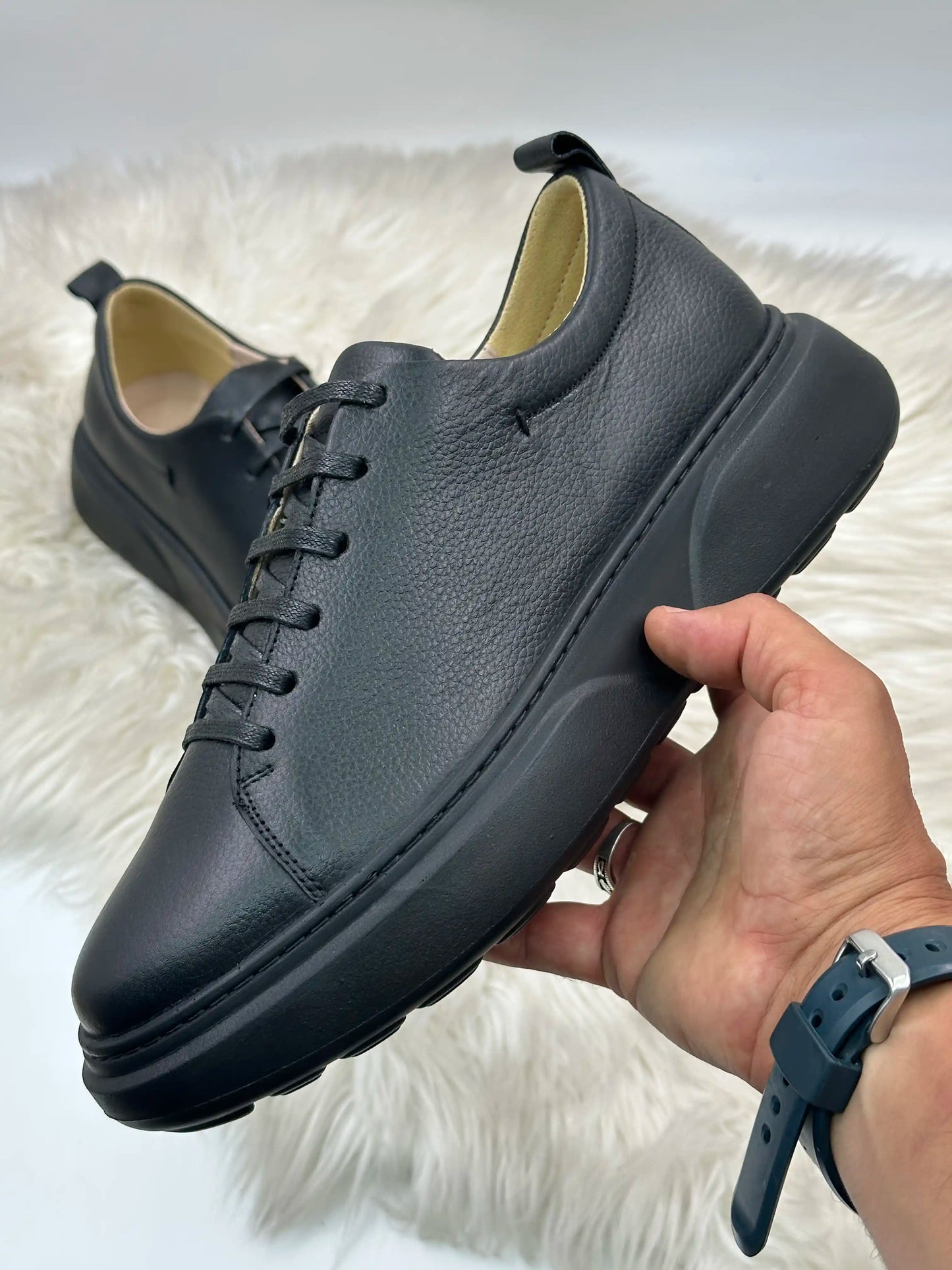 Galvare Street  Sneakers – en Cuir Véritable Homme (Noir & Marron)