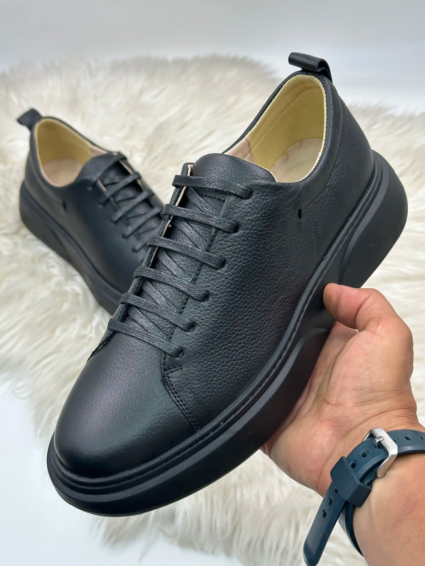 Galvare Street  Sneakers – en Cuir Véritable Homme (Noir & Marron)