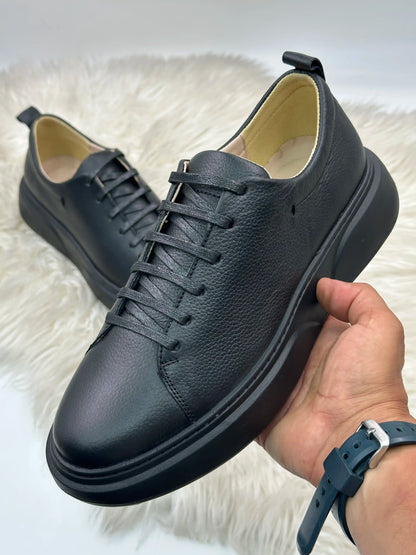 Galvare Street  Sneakers – en Cuir Véritable Homme (Noir & Marron)