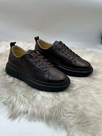 Galvare Street  Sneakers – en Cuir Véritable Homme (Noir & Marron)