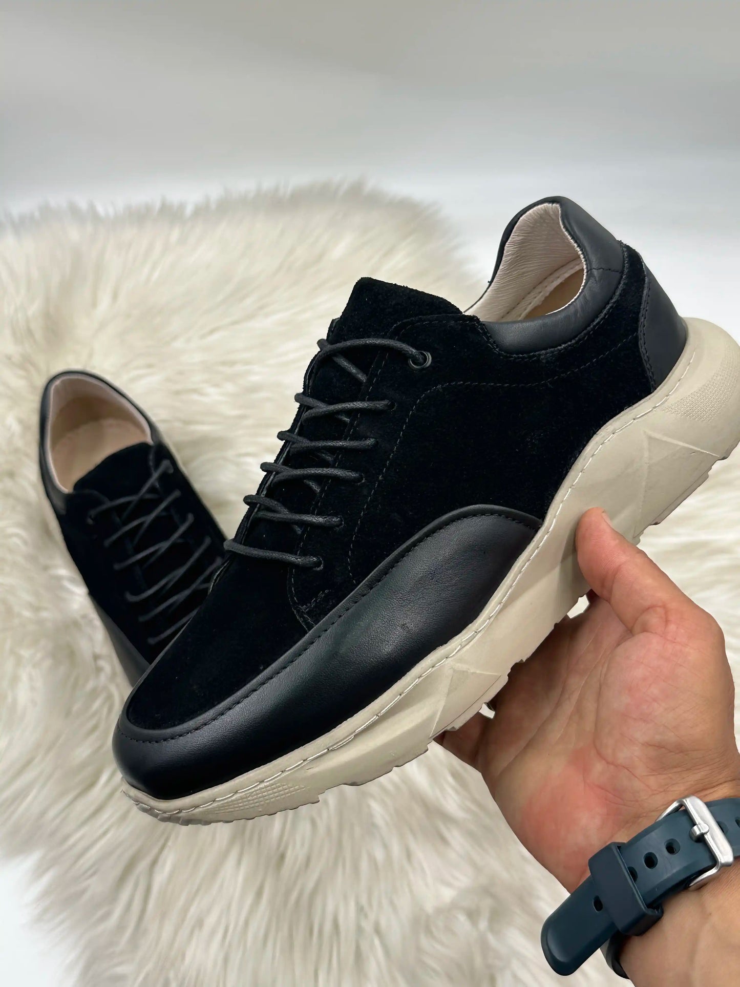 Galvare DAISY Floater – Chaussures Casual en Cuir Véritable (Noir,Marron)