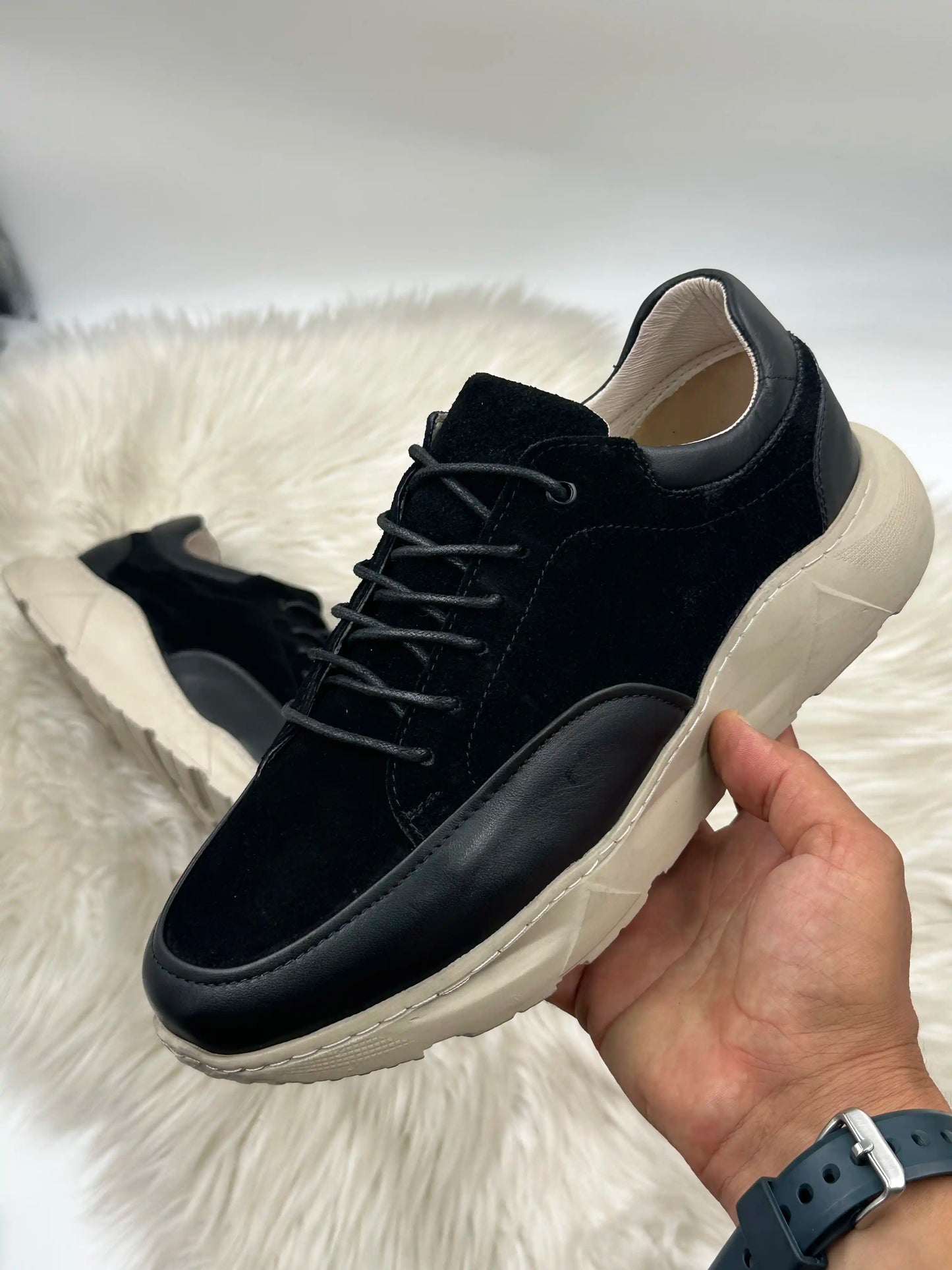 Galvare DAISY Floater – Chaussures Casual en Cuir Véritable (Noir,Marron)