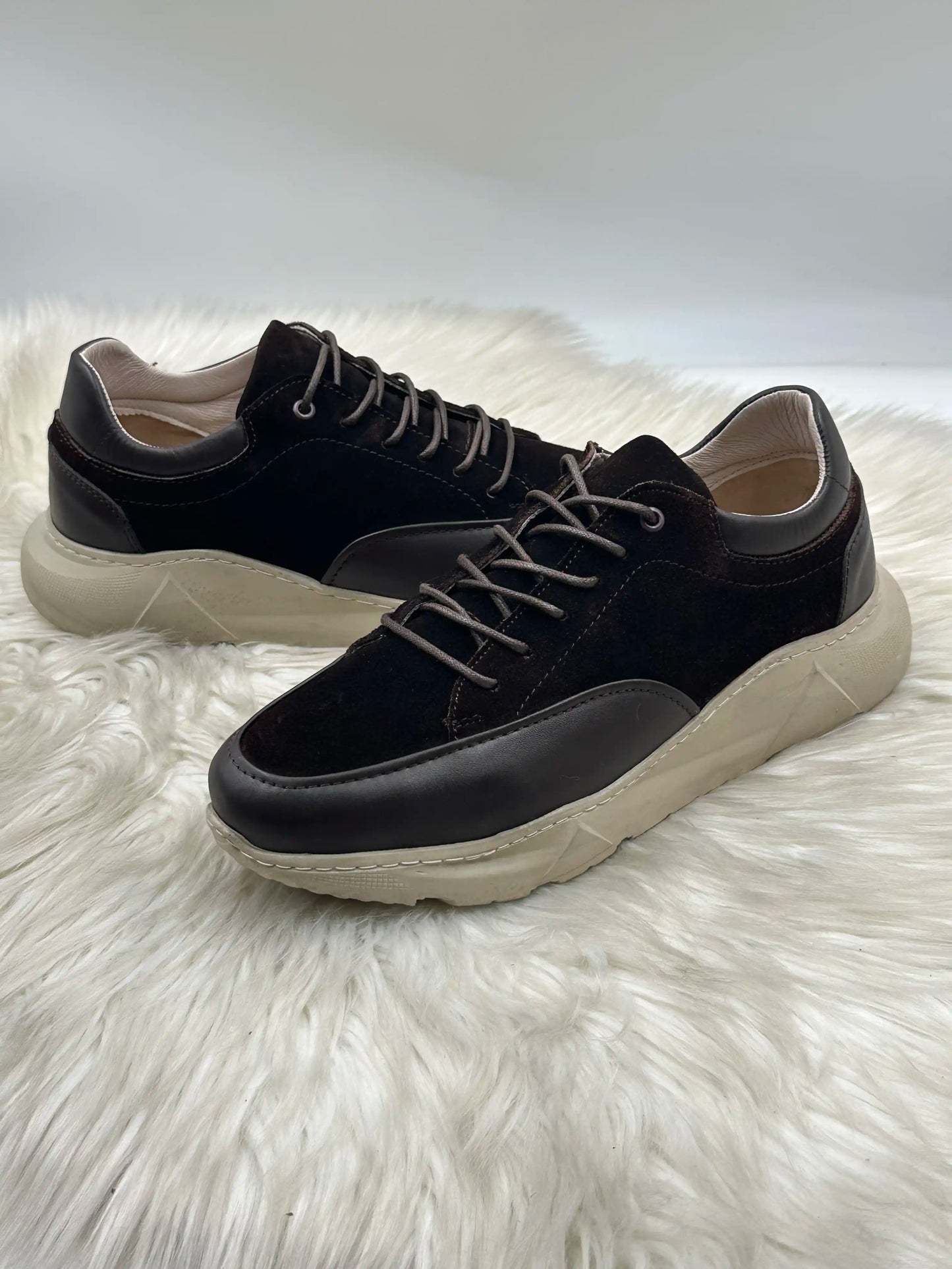 Galvare DAISY Floater – Chaussures Casual en Cuir Véritable (Noir,Marron)