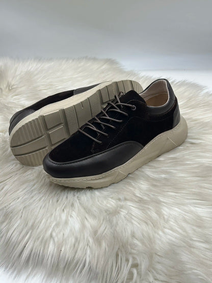 Galvare DAISY Floater – Chaussures Casual en Cuir Véritable (Noir,Marron)