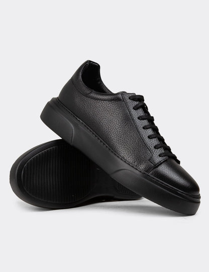 Galvare Sneakers – Baskets en Cuir Véritable Homme (Noir & Marron)