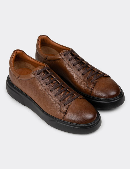 Galvare Sneakers – Baskets en Cuir Véritable Homme (Noir & Marron)
