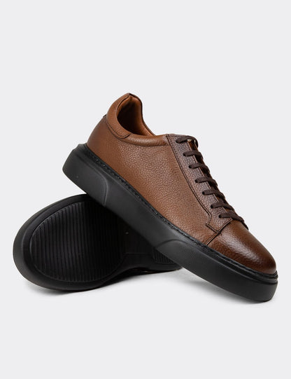 Galvare Sneakers – Baskets en Cuir Véritable Homme (Noir & Marron)