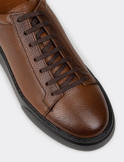 Galvare Sneakers – Baskets en Cuir Véritable Homme (Noir & Marron)