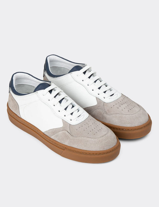 Baskets Homme en Cuir Véritable Blanc – Galvare