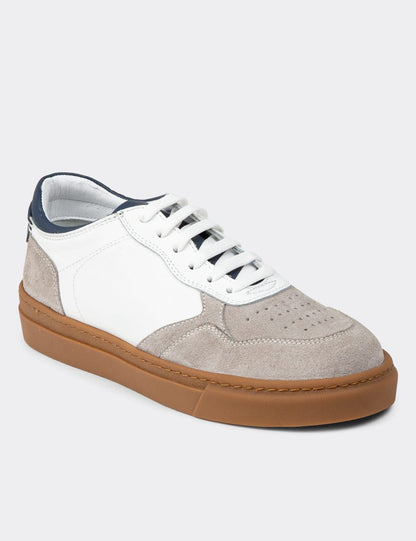 Baskets Homme en Cuir Véritable Blanc – Galvare