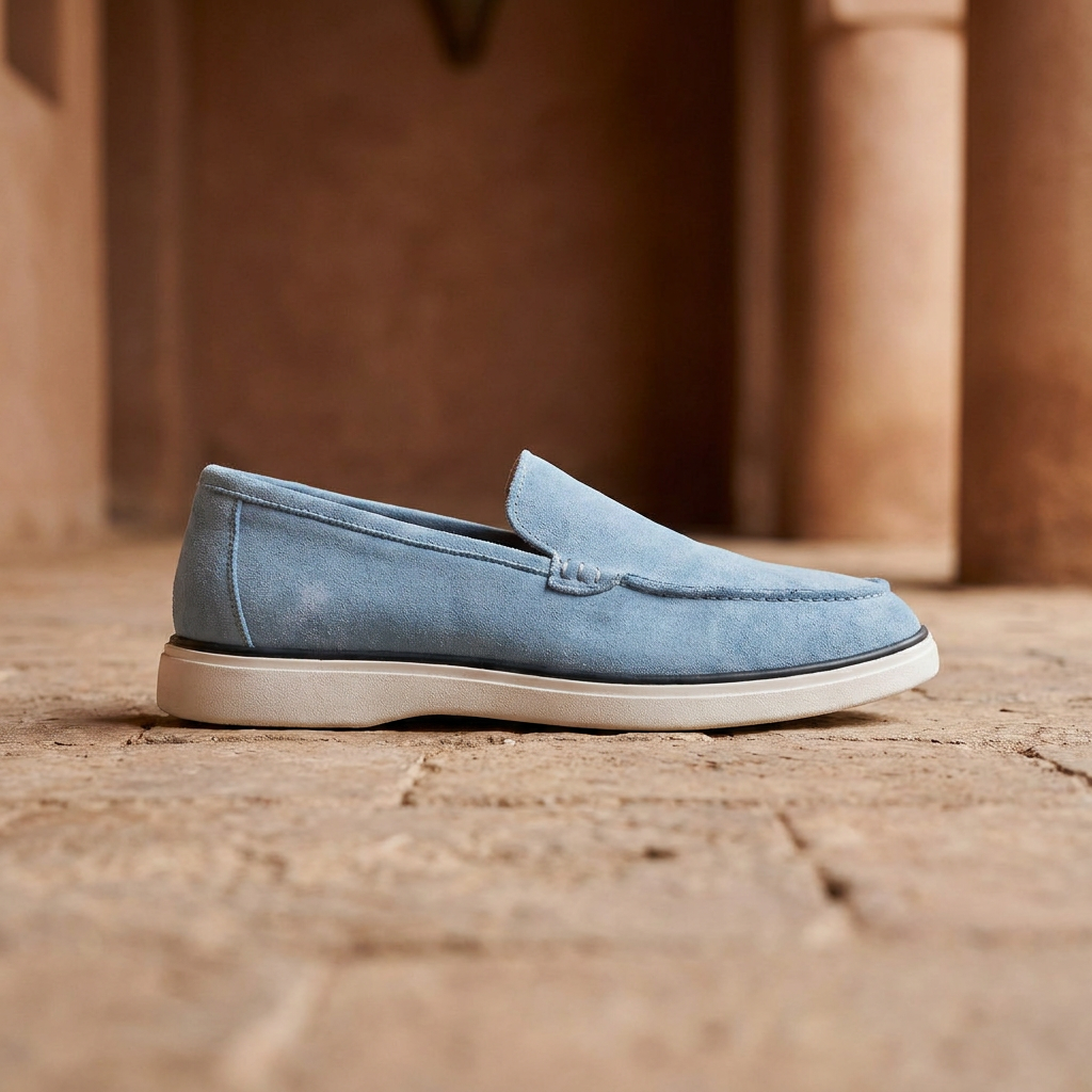 Loafer Riviera Bleu Ciel   – Fabriqué à la main au Maroc