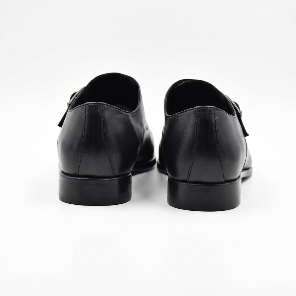 Galvare Classico – Chaussure Monk à Boucle en Cuir (Noir & Marron)