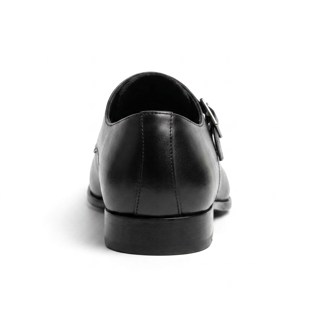 Galvare Classico – Chaussure Monk à Boucle en Cuir (Noir & Marron)