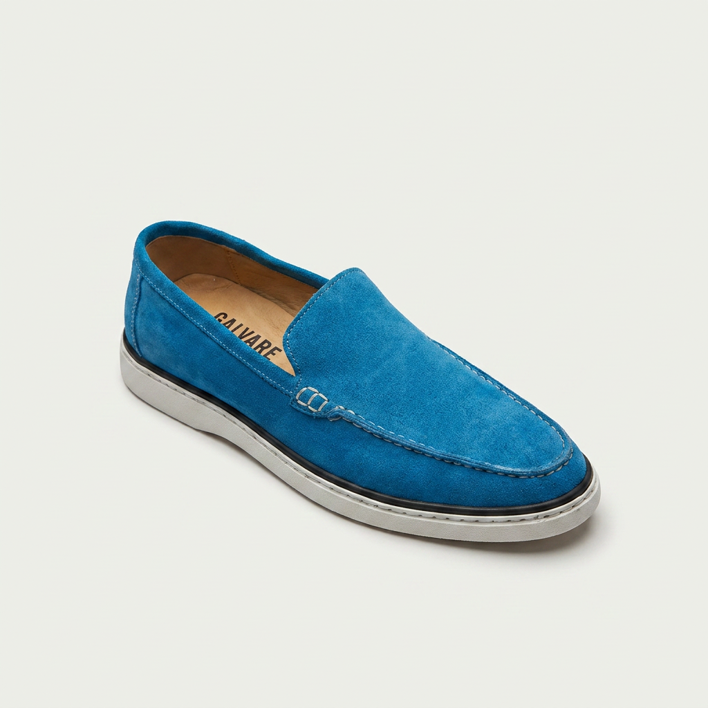 Loafer Riviera Bleu   – Fabriqué à la main au Maroc