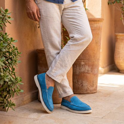 Loafer Riviera Bleu   – Fabriqué à la main au Maroc