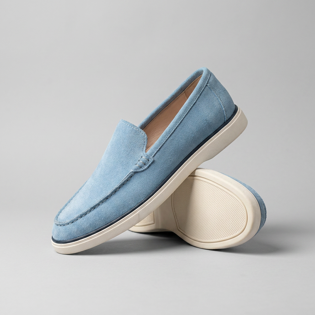 Loafer Riviera Bleu Ciel   – Fabriqué à la main au Maroc