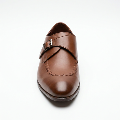Galvare Classico – Chaussure Monk à Boucle en Cuir (Noir & Marron)