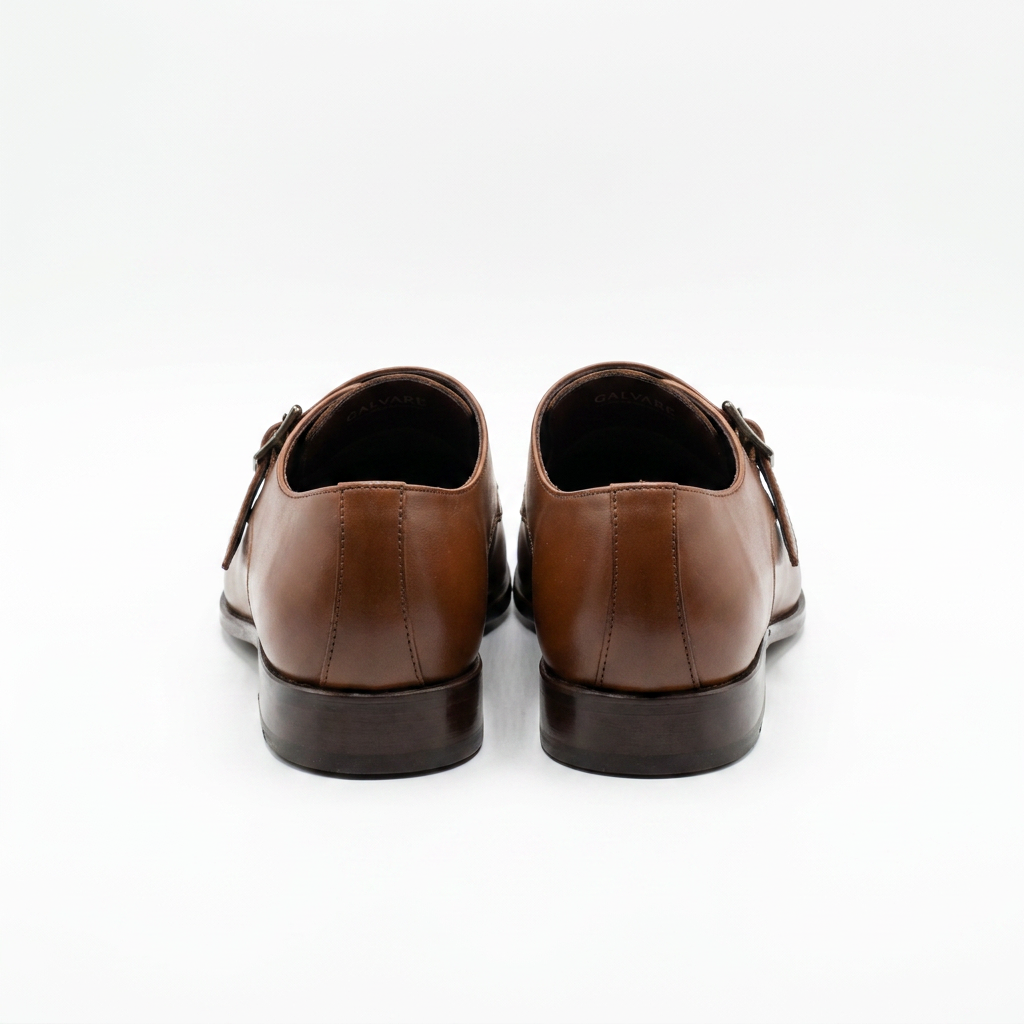 Galvare Classico – Chaussure Monk à Boucle en Cuir (Noir & Marron)